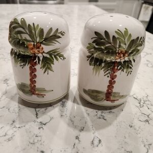Gibson Palm Court Handpainted Salt and Pepper Shakers Made in USA